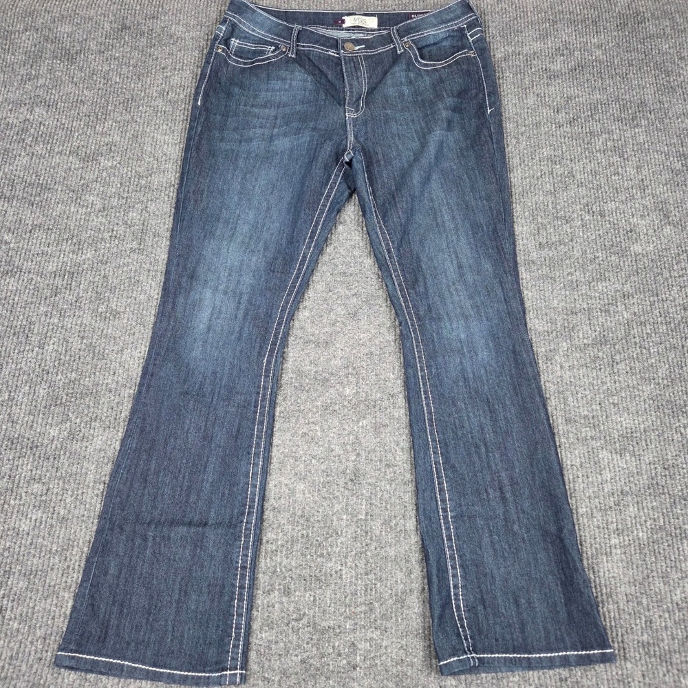VGS Slim Boot Blue Jeans Size 14 Dark Wash Contrast Stitch VGS-P9618A